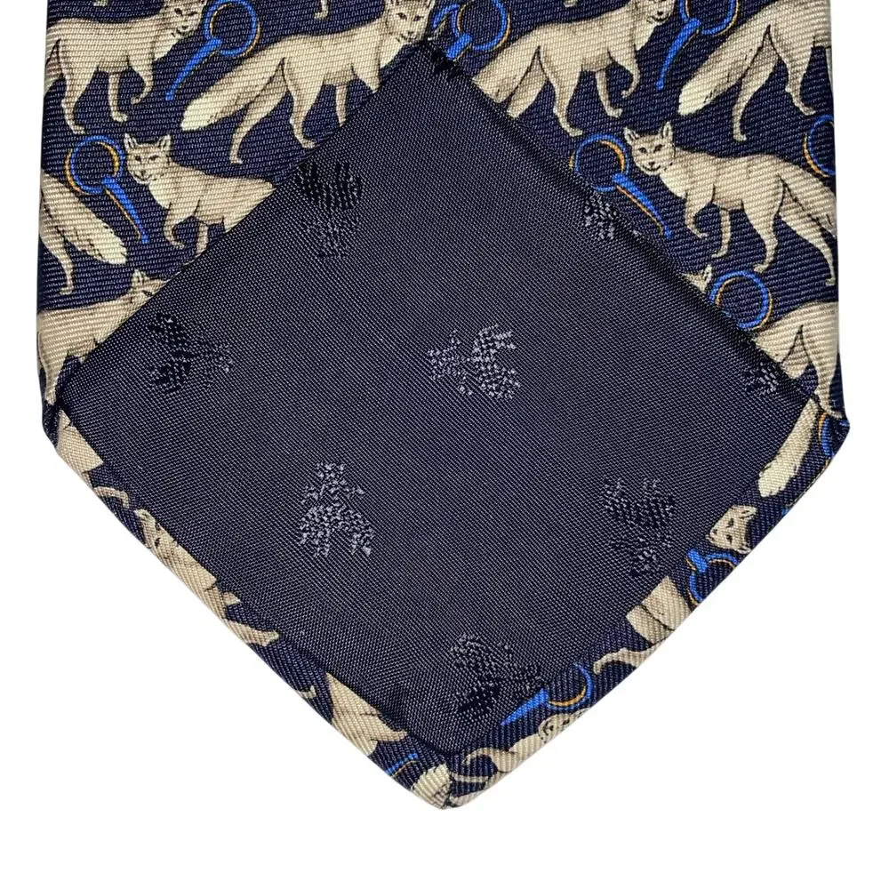 Brooks Brothers Makers Blue Wolf Men Silk Necktie Woven Italy Made USA